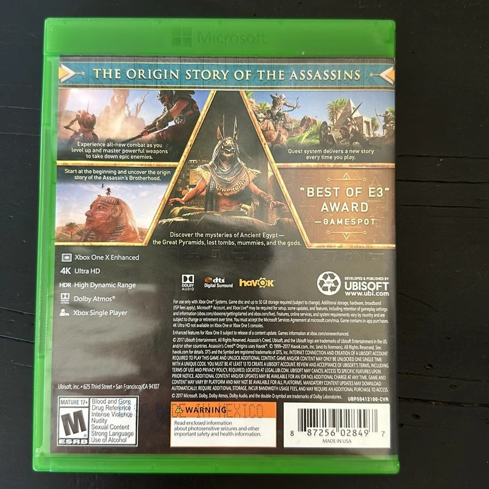 Assassin's Creed Origins XBOX ONE Game